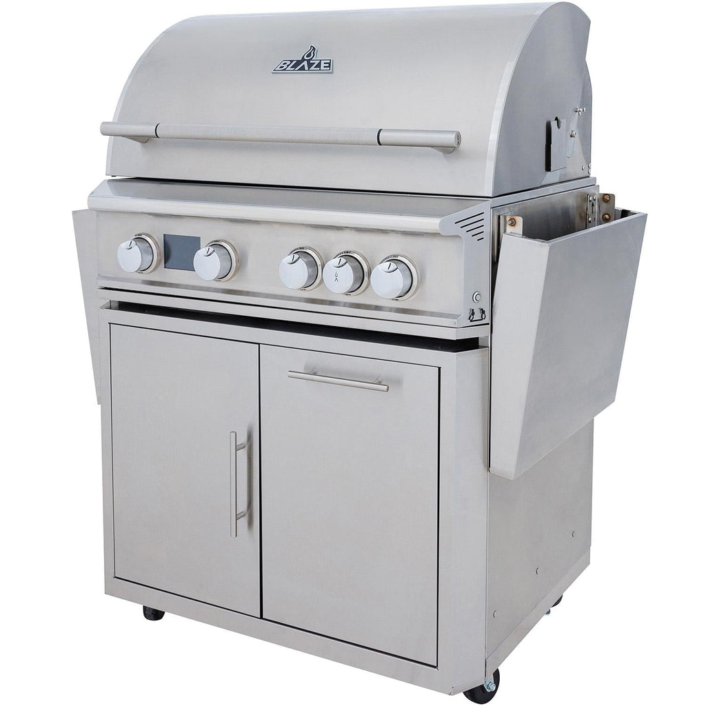 Blaze LTE PRO 32-inch 4-Burner Freestanding Grill w/ Digital Temperature Screen & Rotisserie