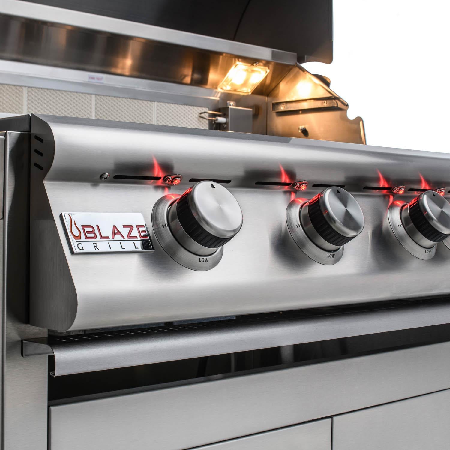 Blaze LTE+ Marine Grade 32-Inch 4-Burner Freestanding Gas Grill with Rear Infrared Burner and Grill Lights