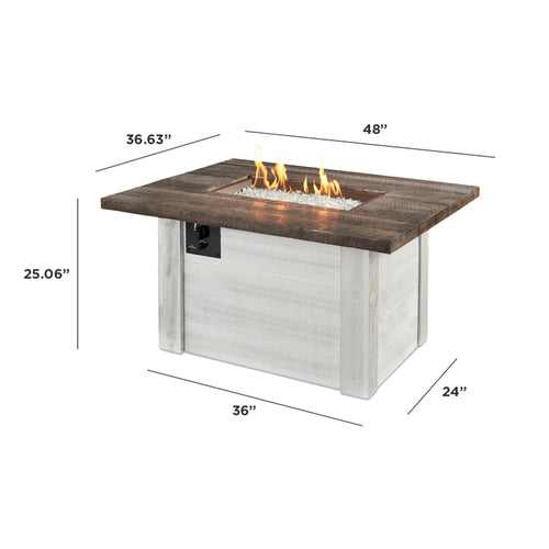 Alcott Rectangular Gas Fire Pit Table