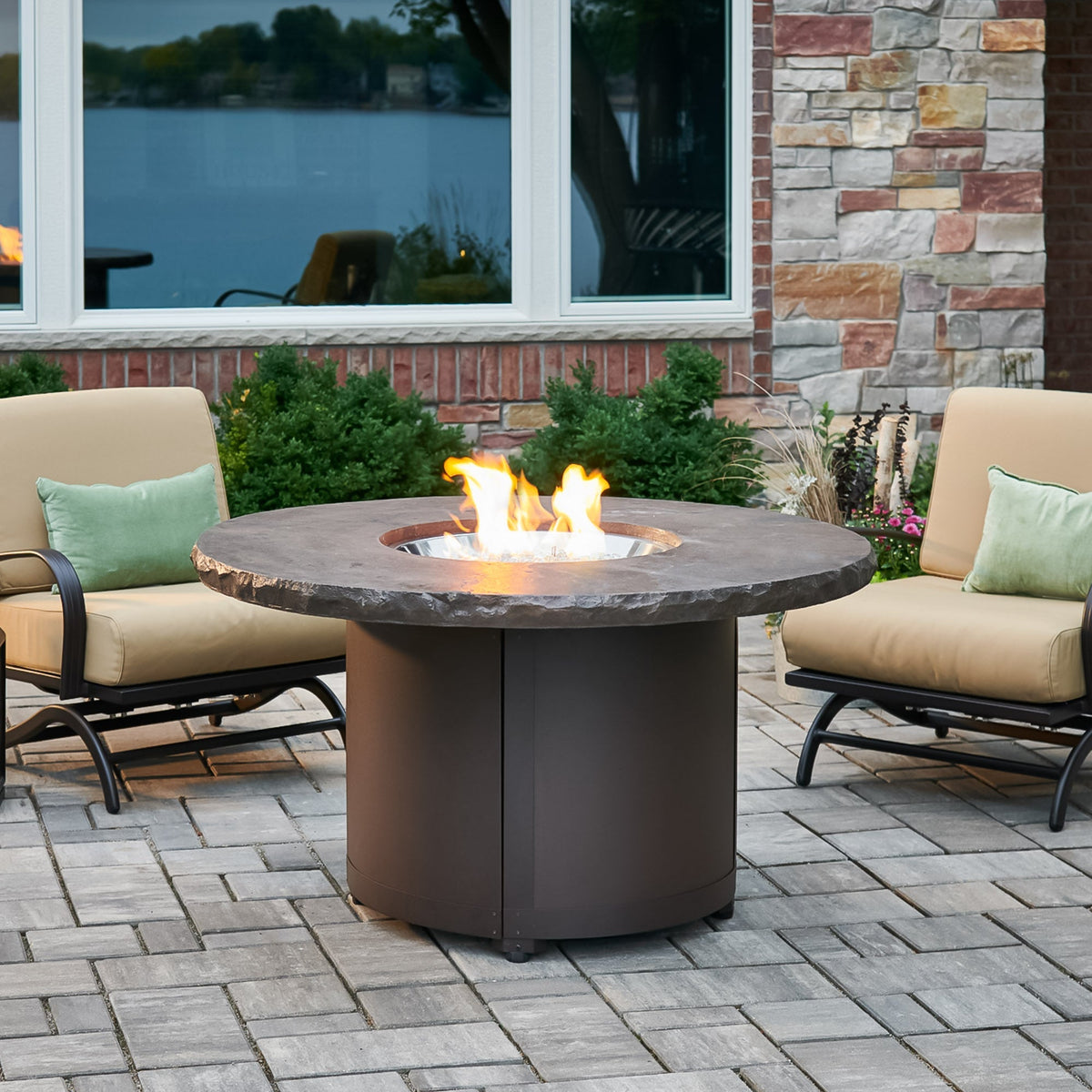 Beacon Round Gas Fire Pit Table