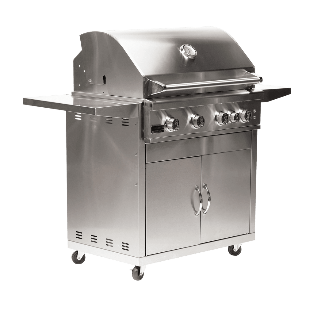Broilmaster B-Series Deluxe 32-Inch Freestanding Stainless Steel Gas Grill with Rear Infrared Burner