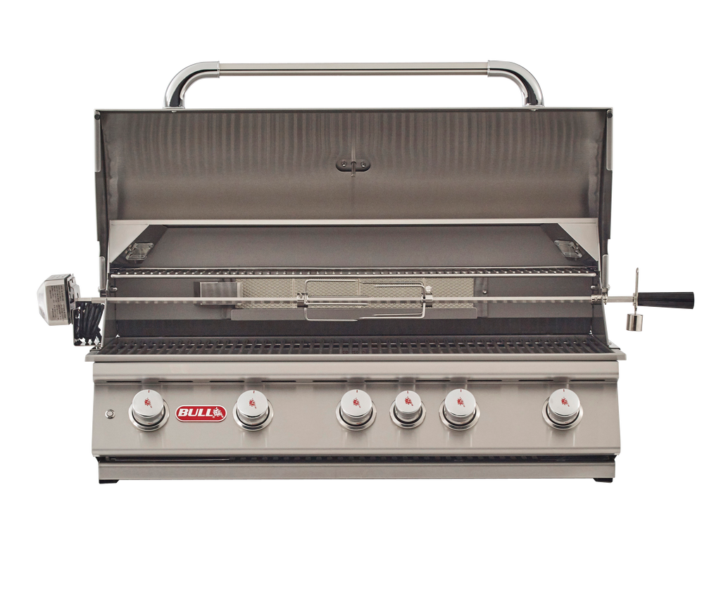 Bull Brahma 38-Inch 5-Burner Built-In Gas Grill With Rear Infrared Burner & Rotisserie Kit