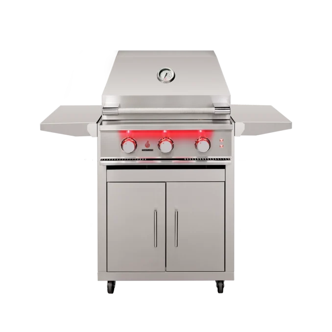 TrueFlame 25-Inch 3-Burner Freestanding Gas Grill with Grill Lights