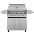 TrueFlame E-Series 32-Inch 4-Burner Gas Grill on Double Door Cart
