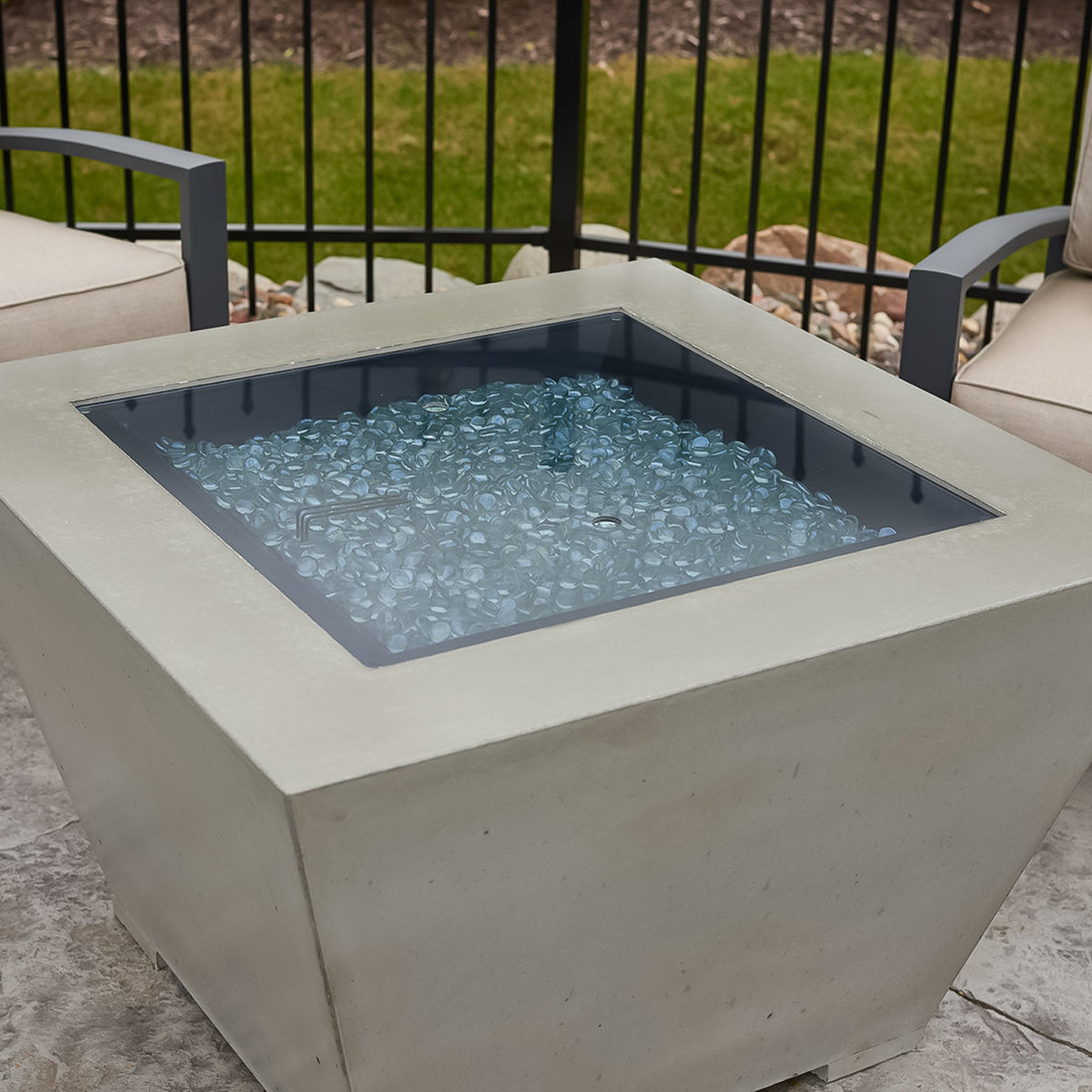 Cove Concrete Trapezoid Gas Fire Pit Bowl 37"