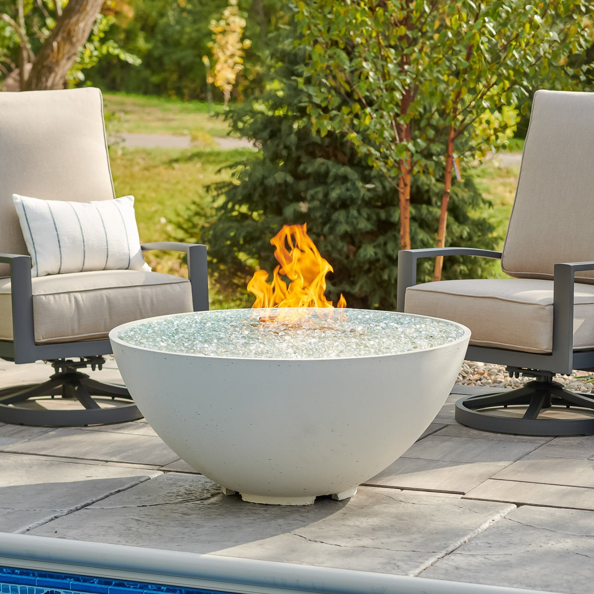 Cove Concrete Edge Gas Fire Pit Bowl 42"