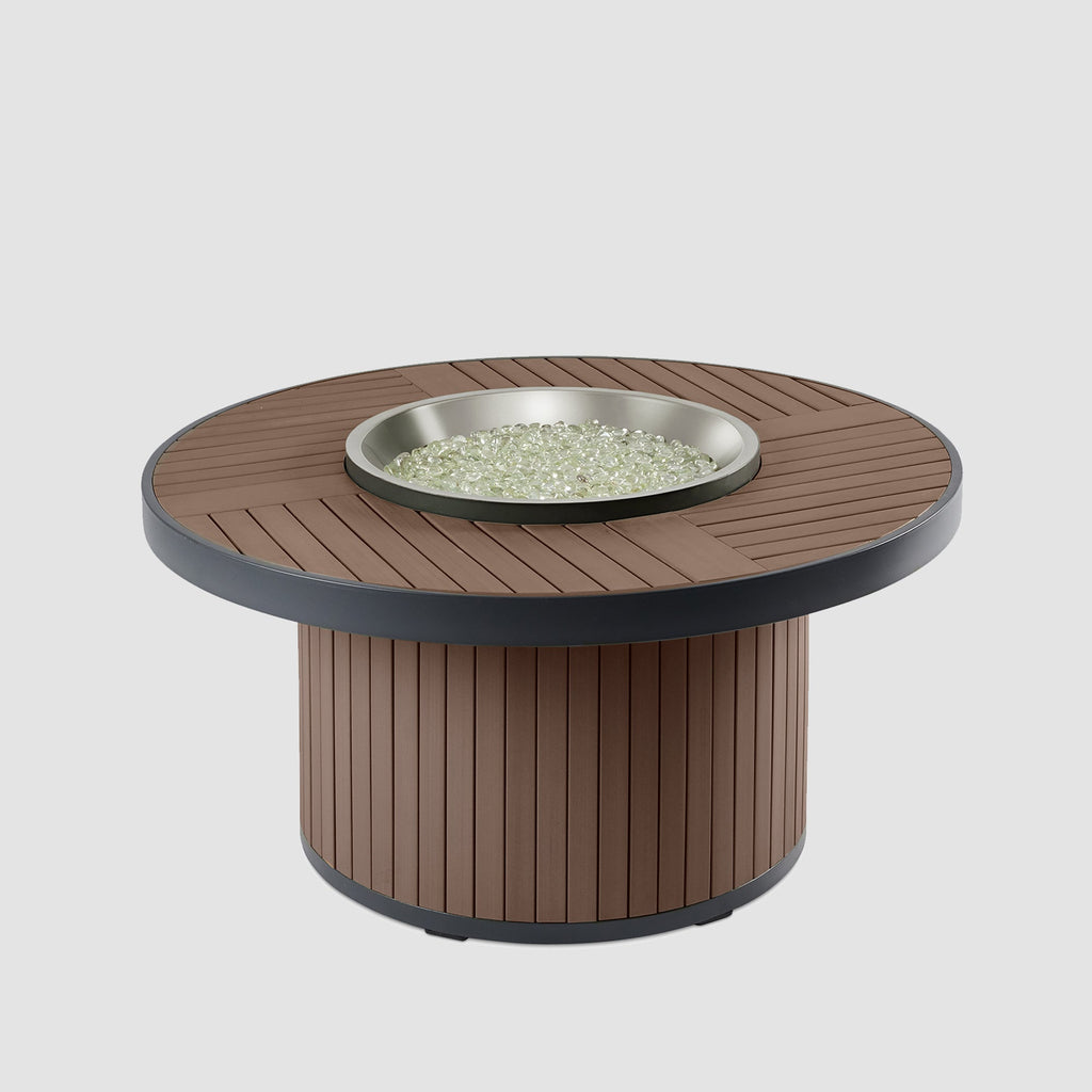 Kenwood and Brooks Round Chat Height Gas Fire Pit Table