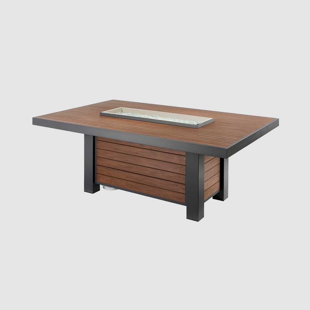 Kenwood and Brooks Linear Dining Height Gas Fire Pit Table