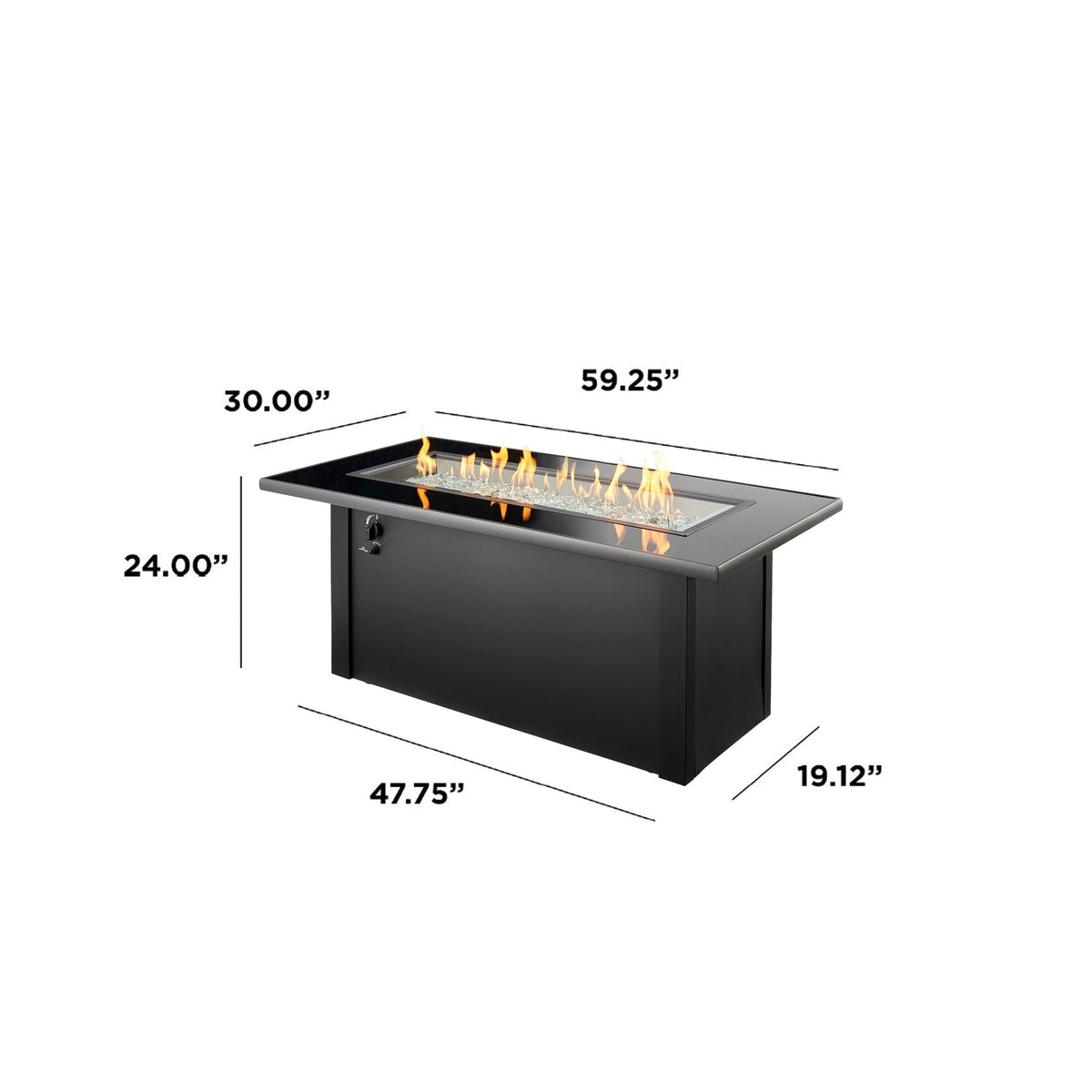 Monte Carlo Linear Gas Fire Pit Table