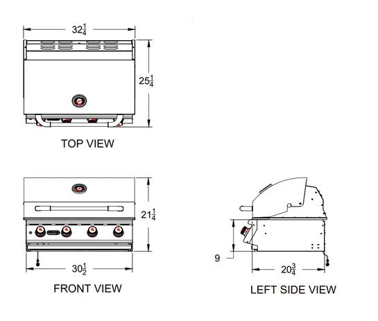 Bull Lonestar Select 30-Inch 4-Burner Freestanding Gas Grill