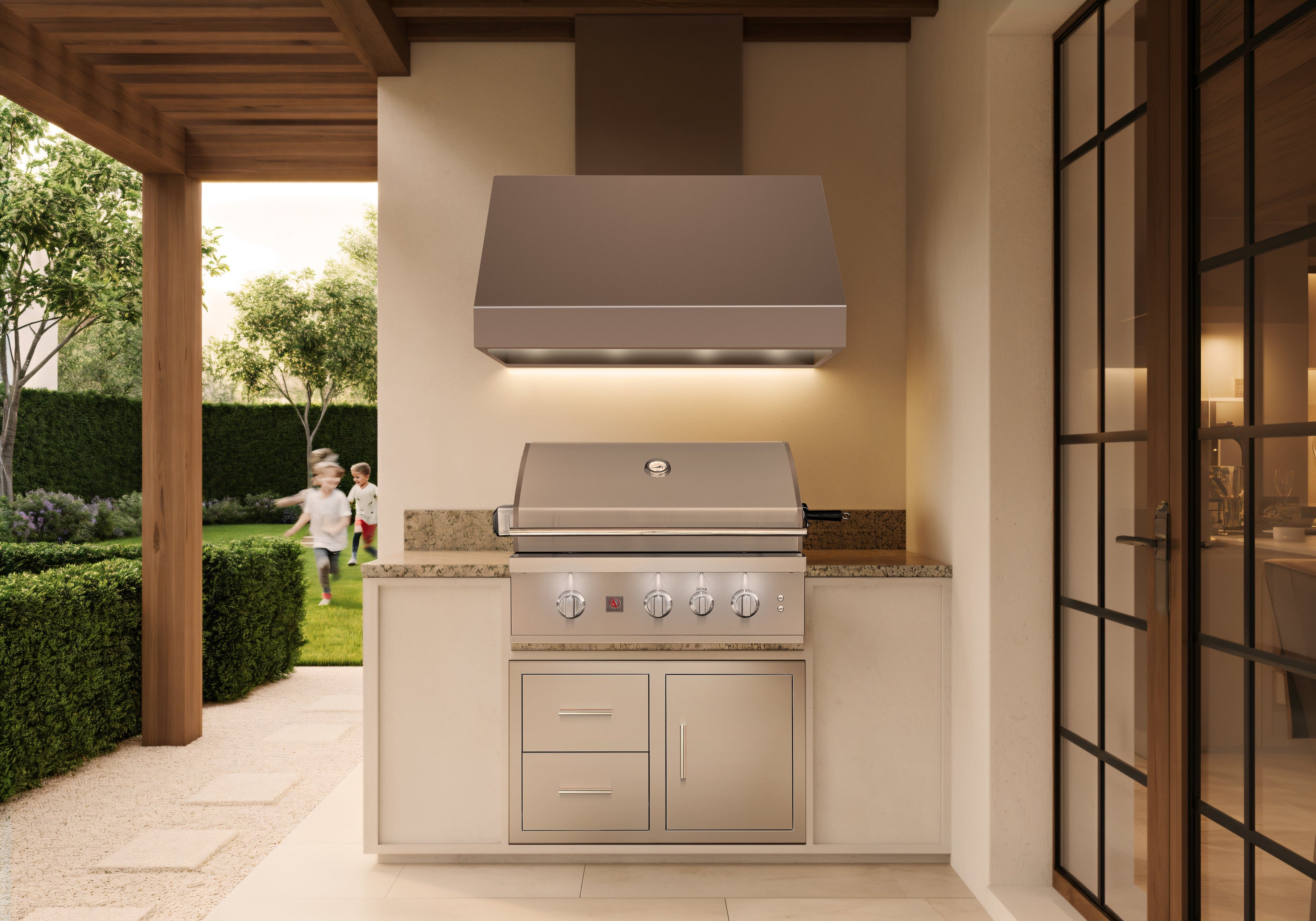 Summerset TRL Pro 40-Inch 4-Burner Built-In Gas Grill With Rear Infrared Burner and Rotisserie Kit