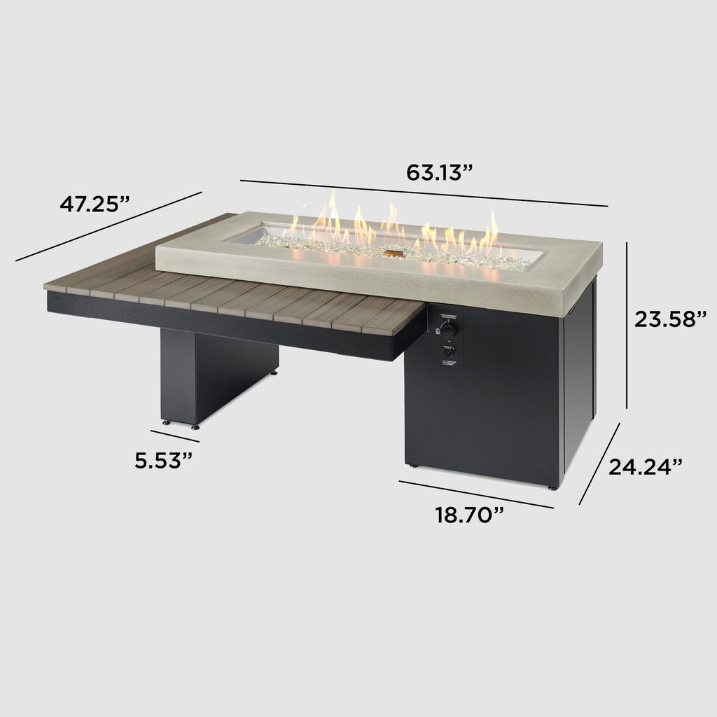 Uptown Linear Gas Fire Pit Table