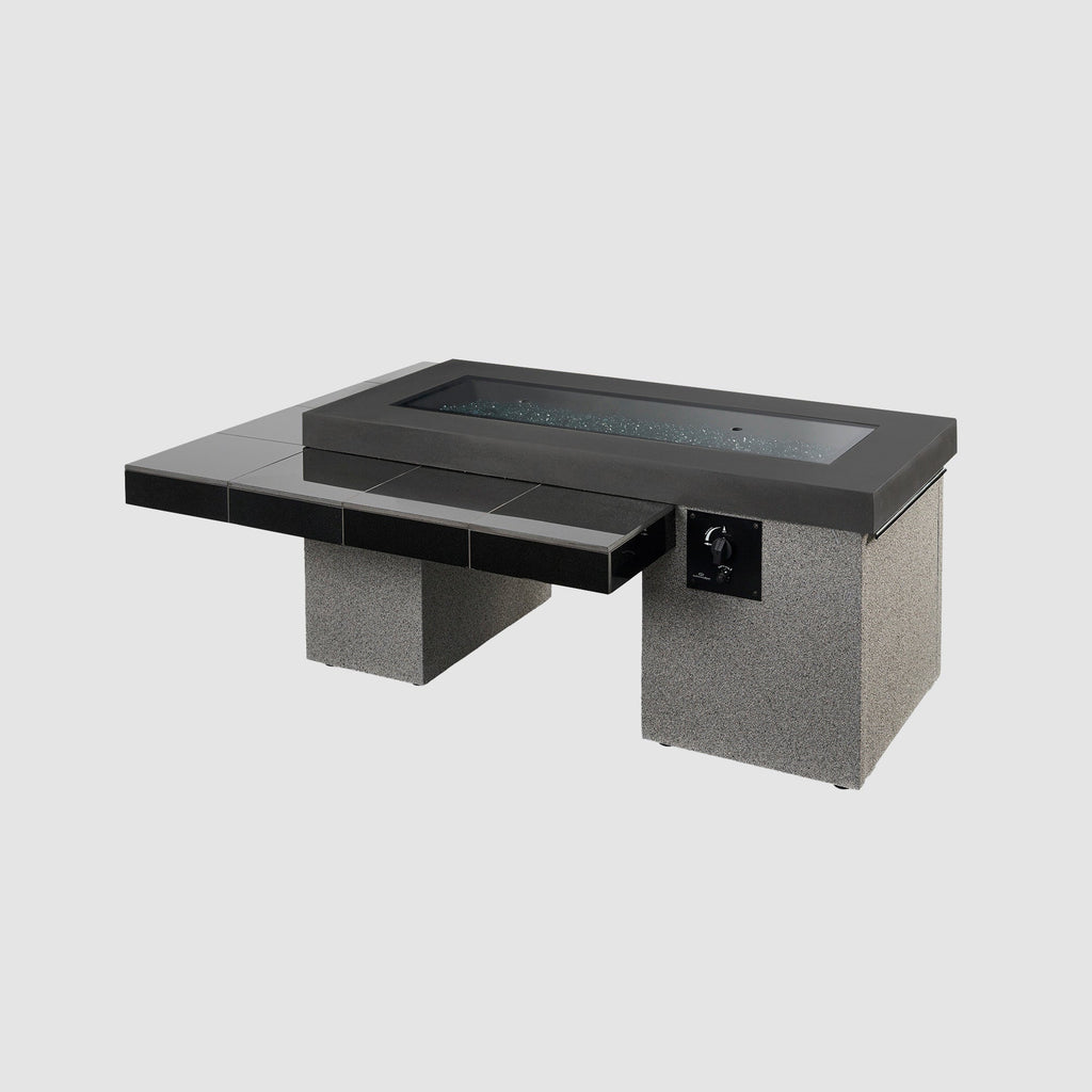 Uptown Black Linear Gas Fire Pit Table