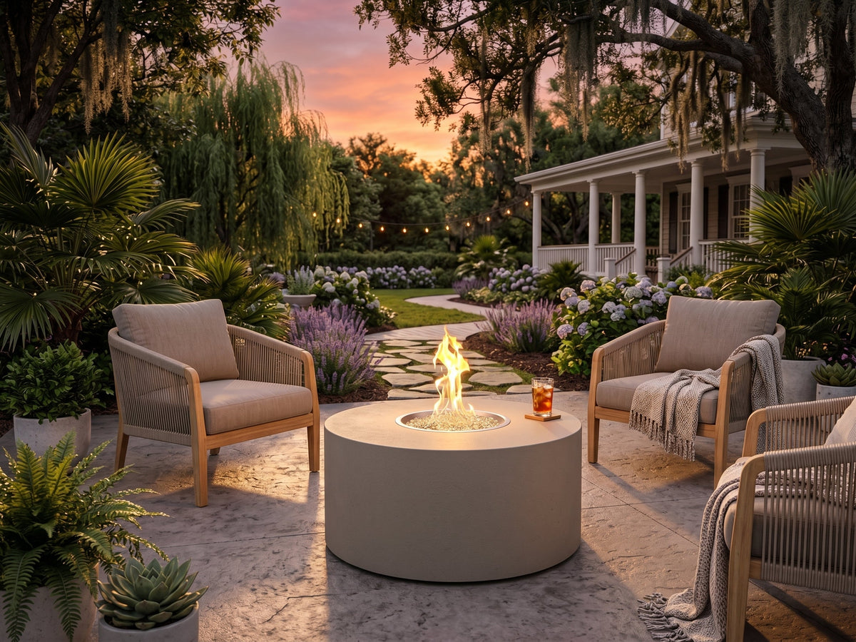 Vosera Round Gas Fire Pit Table