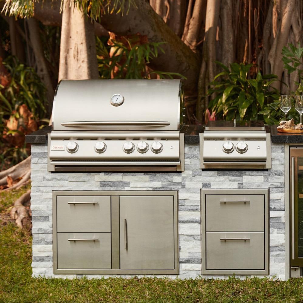 Blaze LTE+ 32-Inch 4-Burner Freestanding Gas Grill with Lift-Assist Hood and Rear Infrared Burner
