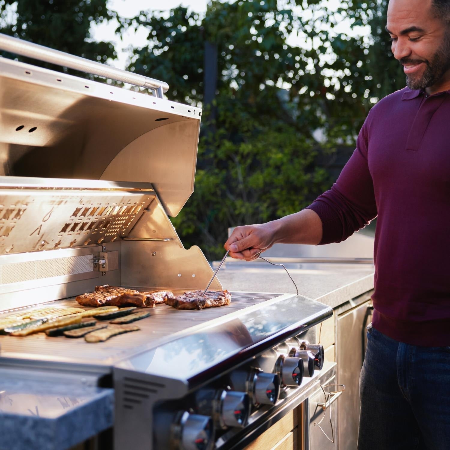 Blaze LTE PRO 40-Inch 5-Burner Freestanding Grill w/Digital Temperature Screen & Rotisserie