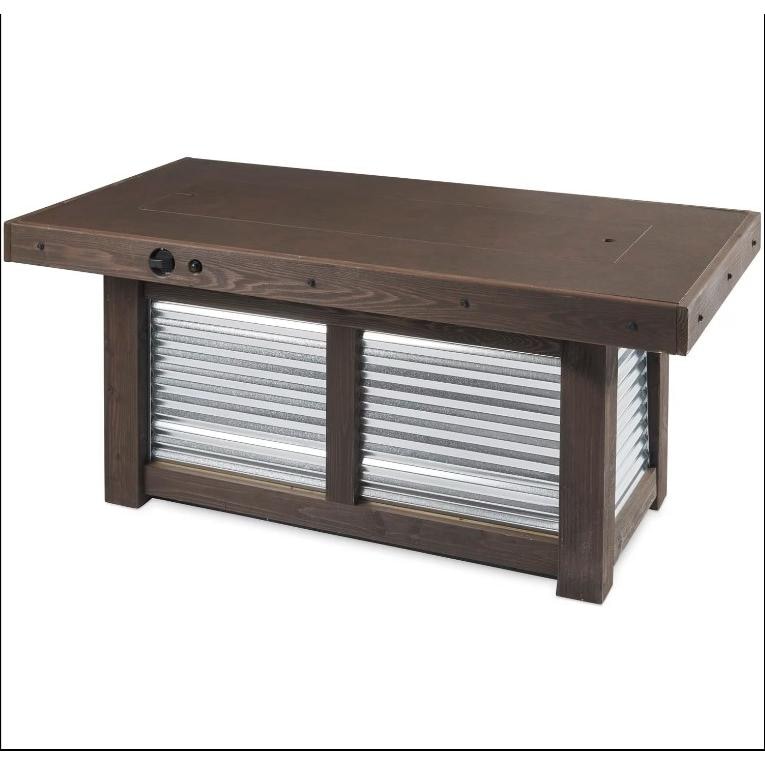 Denali Brew Rectangular Gas Fire Pit Table