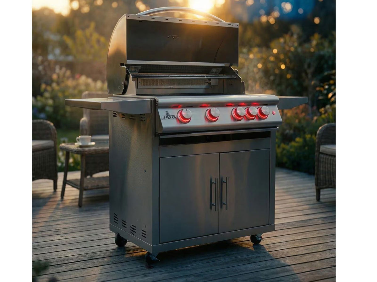 Blaze LTE+ 32-Inch 4-Burner Freestanding Gas Grill with Lift-Assist Hood and Rear Infrared Burner