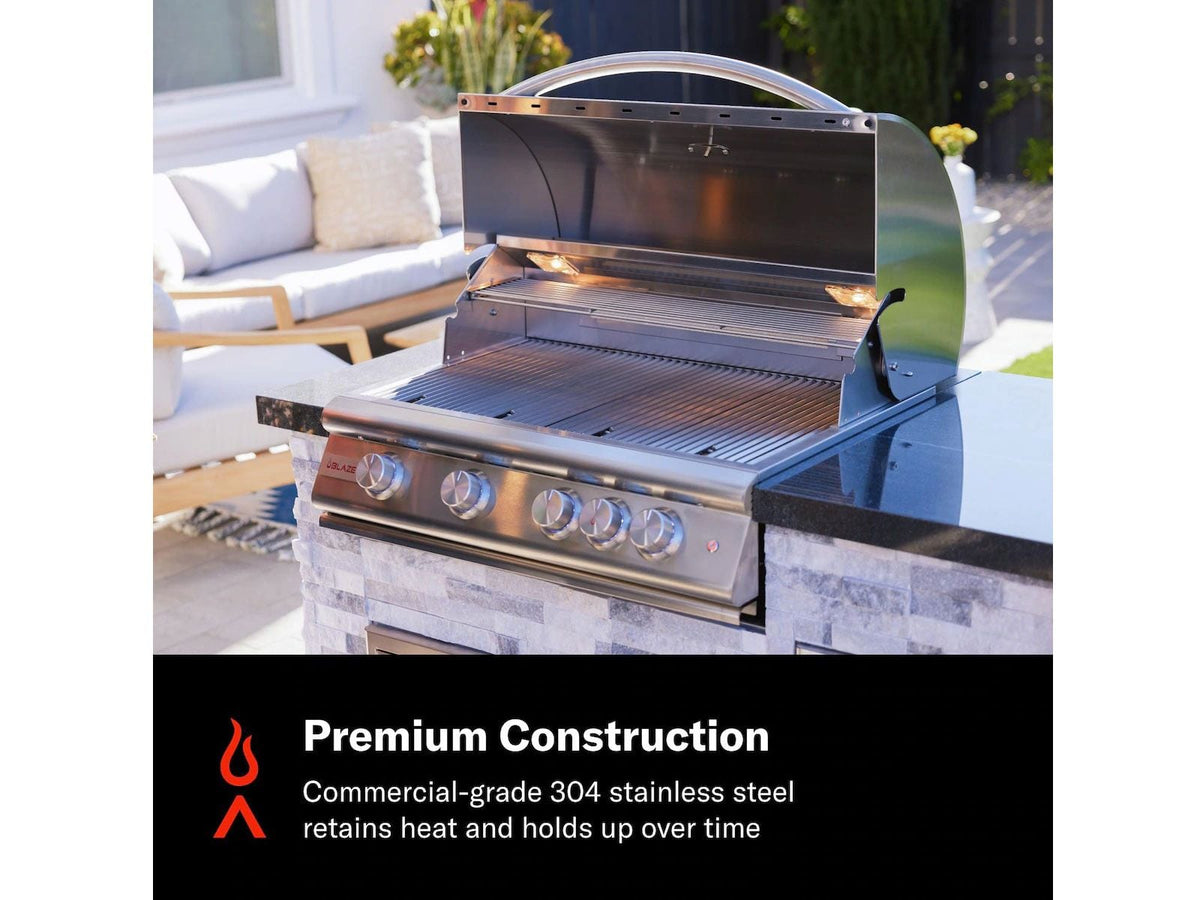 Blaze LTE+ 32-Inch 4-Burner Freestanding Gas Grill with Lift-Assist Hood and Rear Infrared Burner