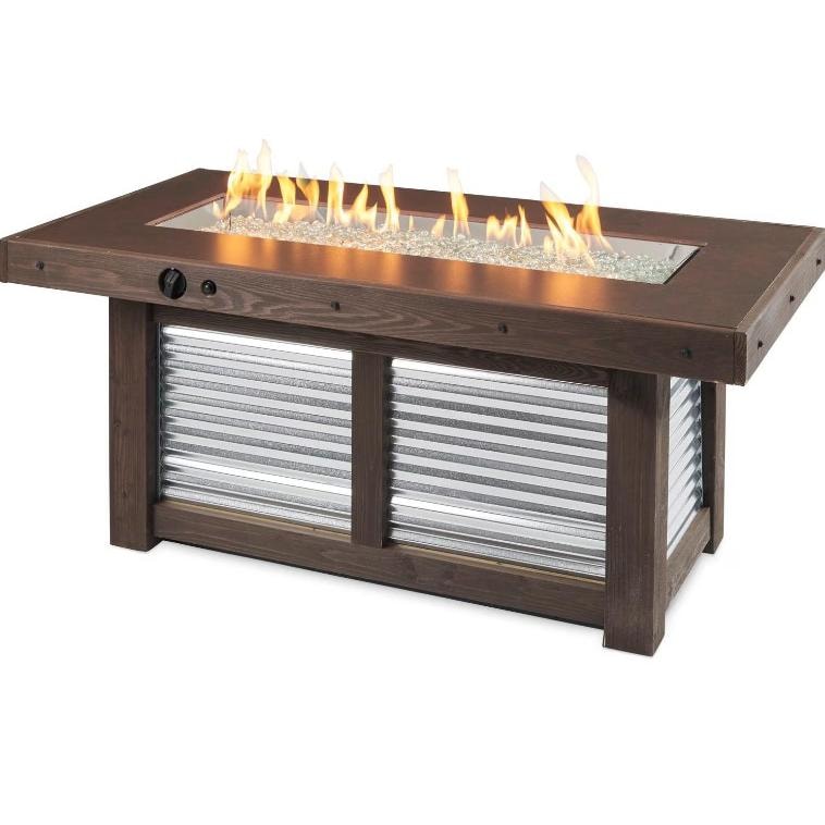 Denali Brew Rectangular Gas Fire Pit Table