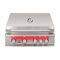 TrueFlame 32-Inch 4-Burner Built-In Grill with Rear Infrared Burner and Grill Lights