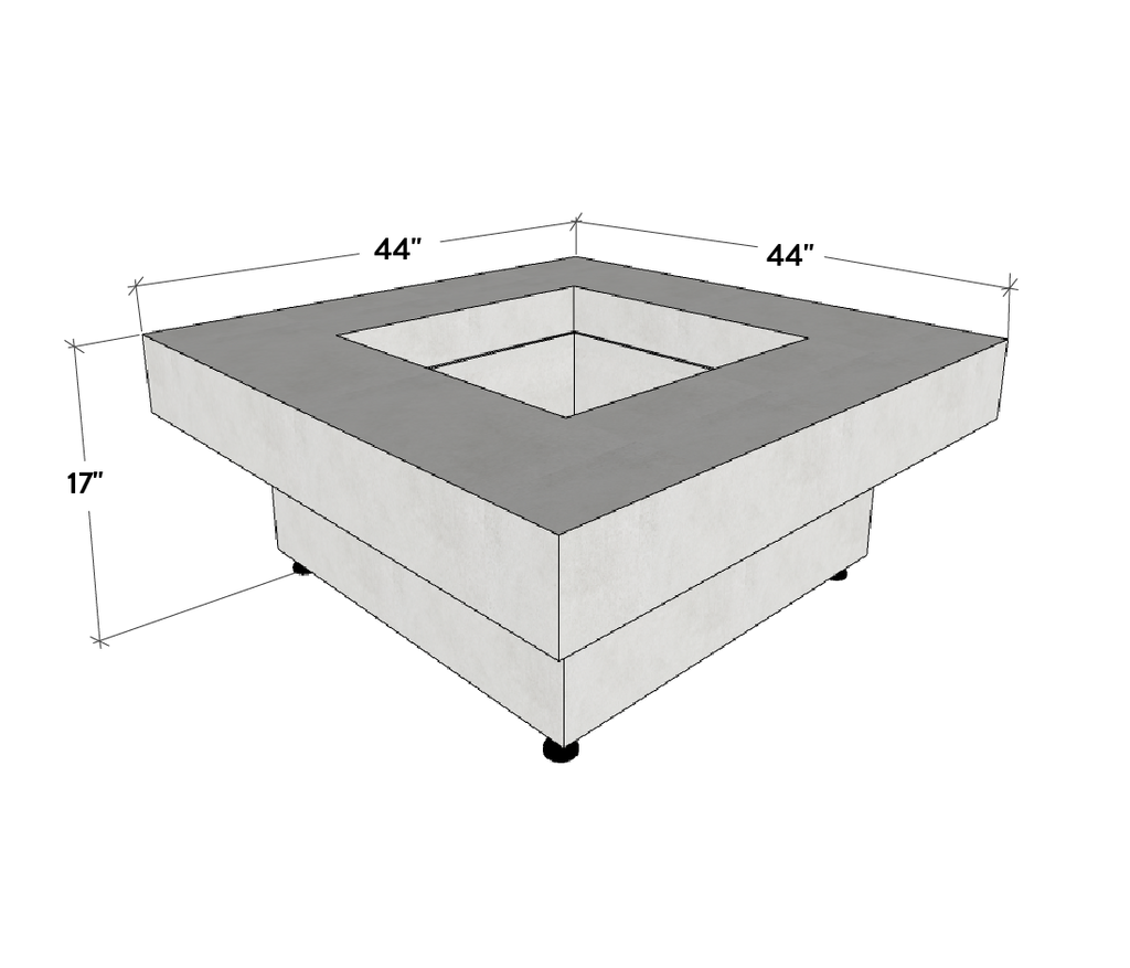 Platz - Square Concrete Fire Pit Table