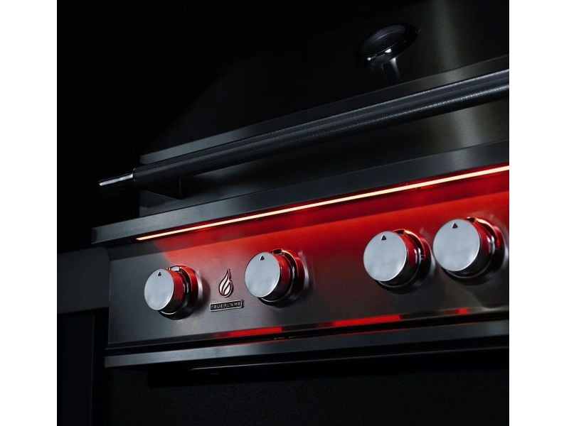 TrueFlame 40-Inch 5-Burner Freestanding Gas Grill with Rear Infrared Burner and Grill Lights