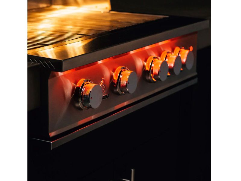 TrueFlame 40-Inch 5-Burner Freestanding Gas Grill with Rear Infrared Burner and Grill Lights