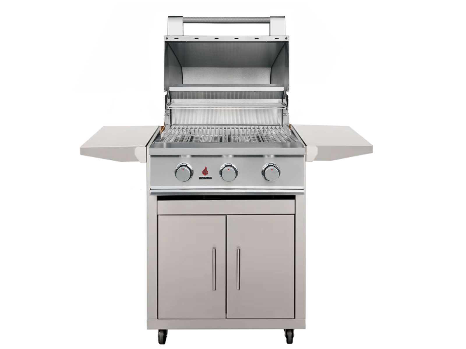 TrueFlame E-Series 25-Inch 3-Burner Gas Grill on Double Door Cart